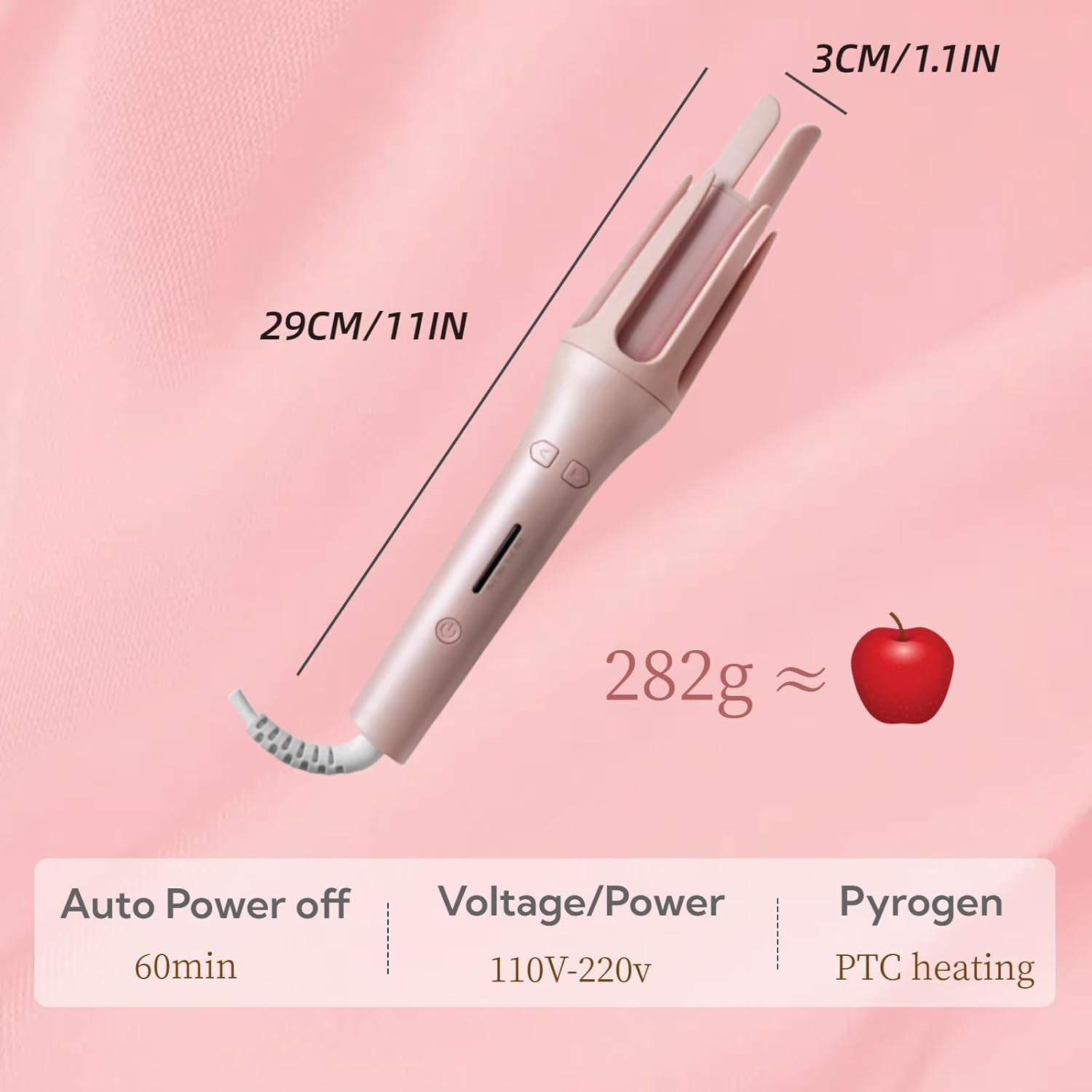Automatic Rotating Curling Iron,Auto Curling Wand,Anti-Scald Hair Curler, Easy to Use for Medium to Long Hair Lengths
